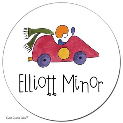 Sugar Cookie Gift Stickers - Race Car